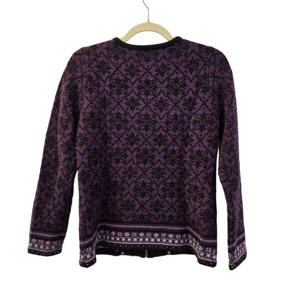 Coldwater Creek Wool Blend Snowflake Pattern Cardigan Sweater Size XS - Picture 2 of 6